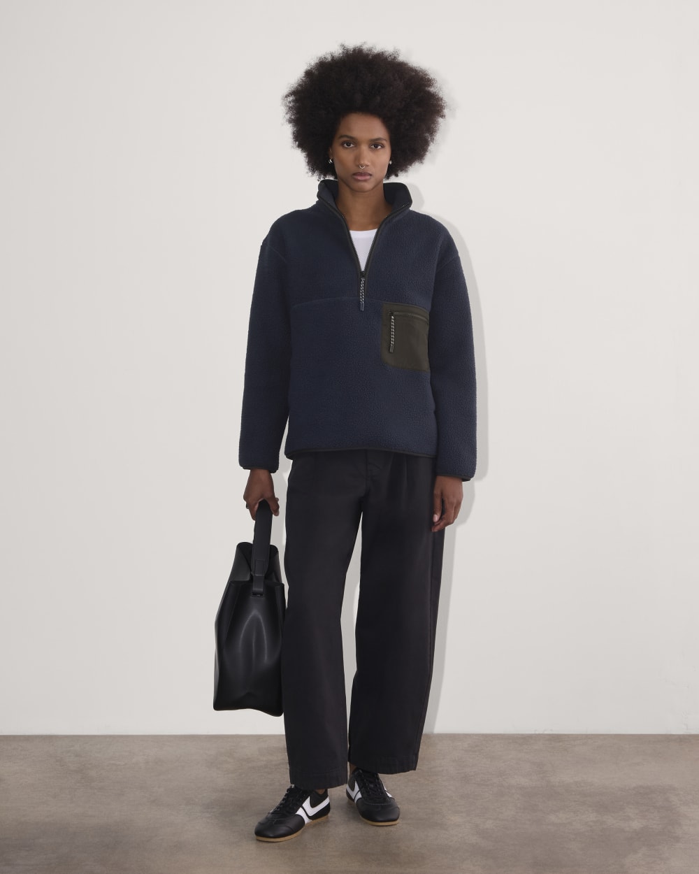 The ReNew Fleece Oversized Half-Zip | Navy