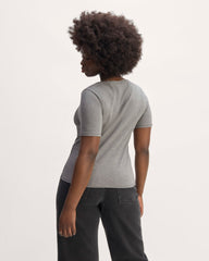 The Form Scoop-Neck Tee | Mid Heather Grey