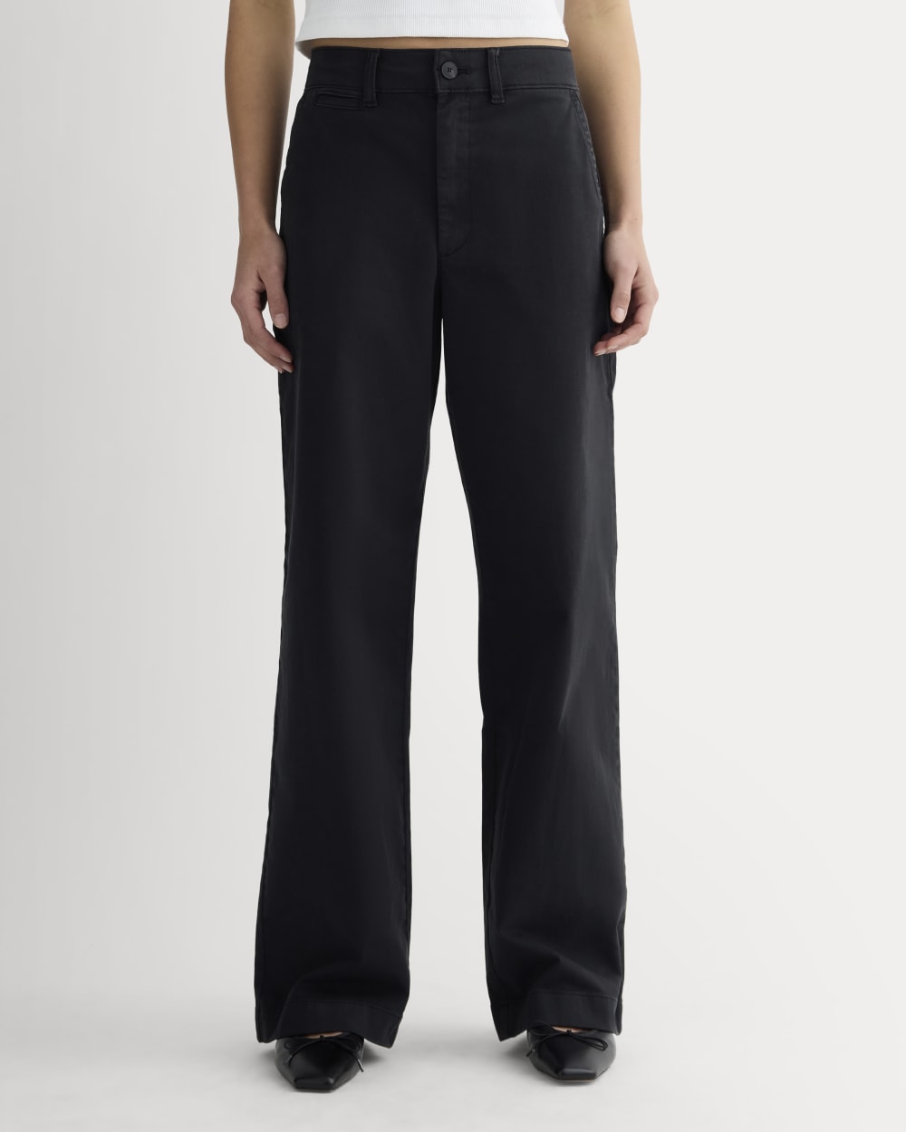 The Wide-Leg Chino | Black