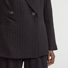 The Drapey City Stripe Blazer | Black