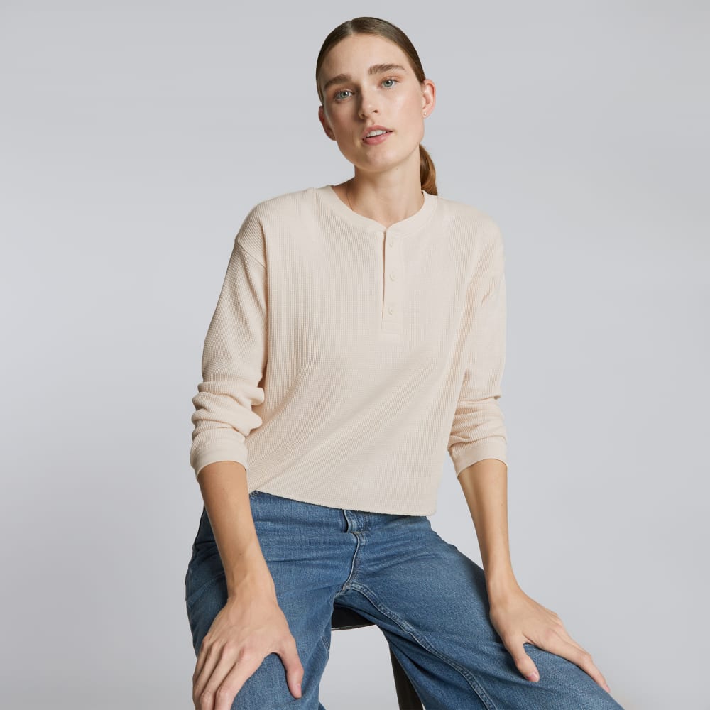 The Organic Cotton Waffle Henley | Brazilian Sand