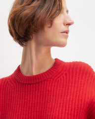The Oversized Crew in Luxe Merino | Classic Red