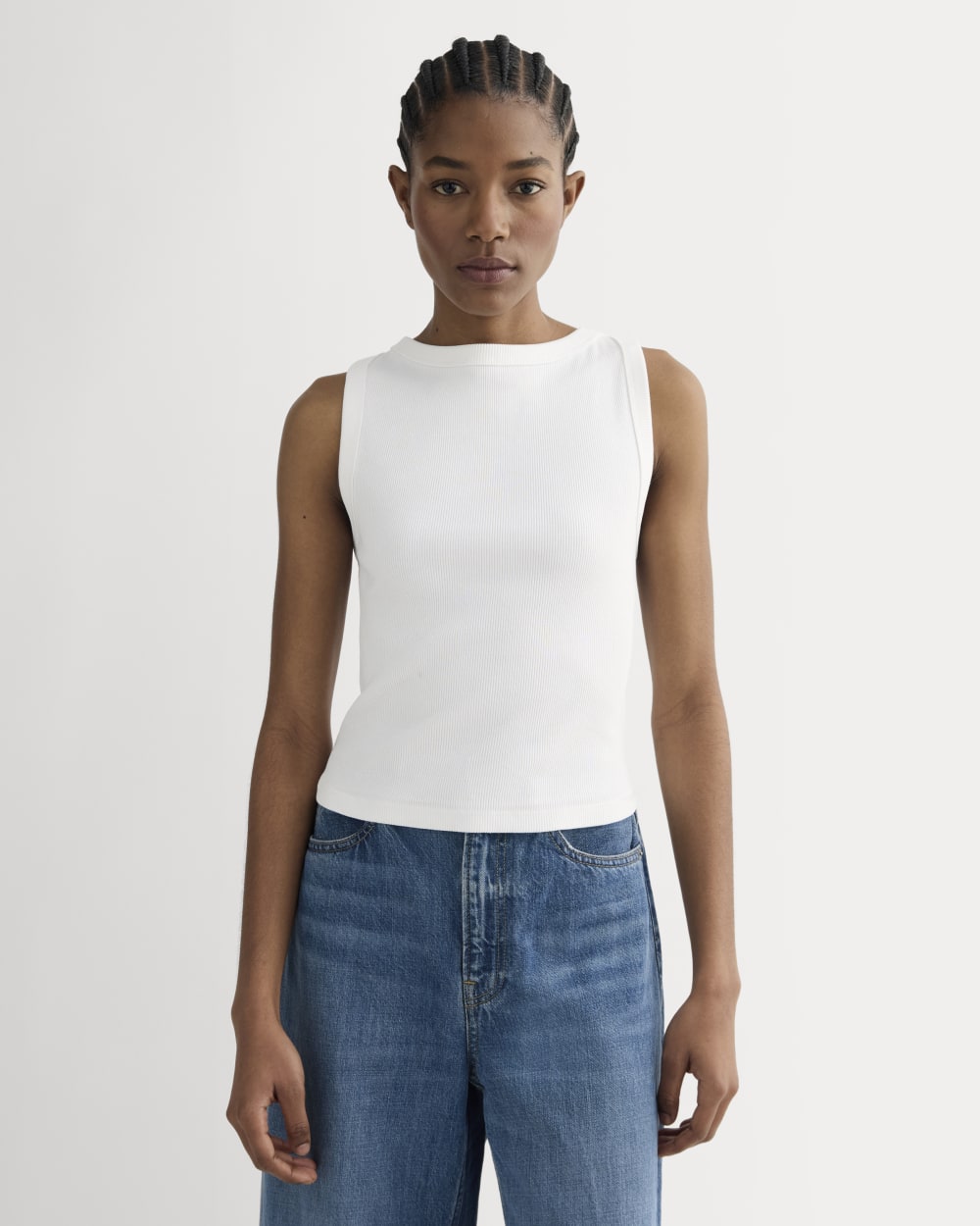 The Selfie Boatneck Tank | White