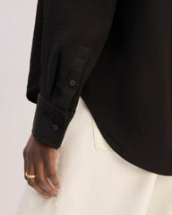 The City Stripe Relaxed Shirt | Black
