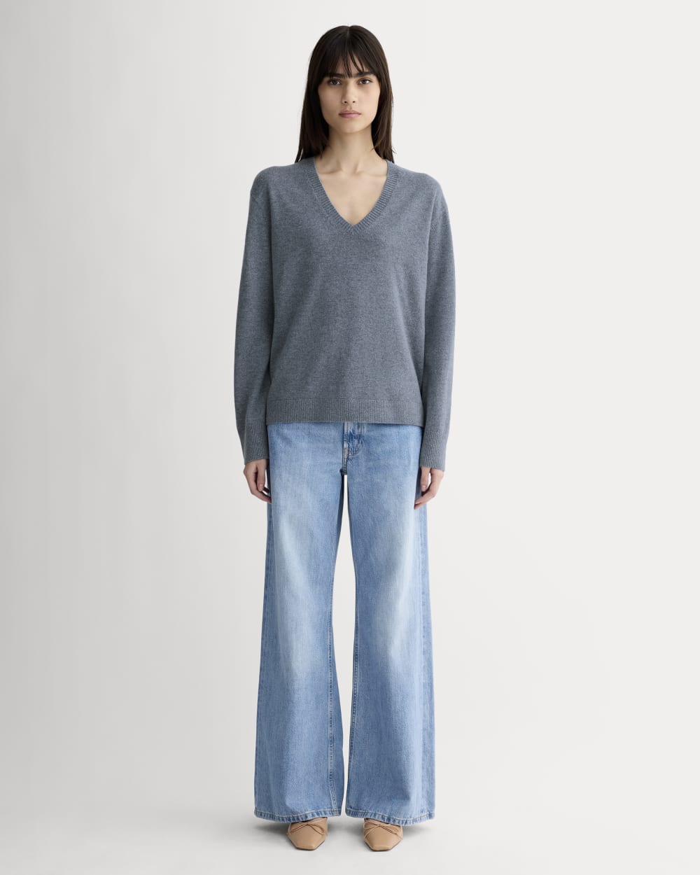 The Classic V in Cashmere | Denim Blue