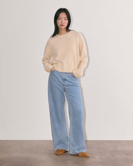 The Boxy Crew in Cashmere | Creme
