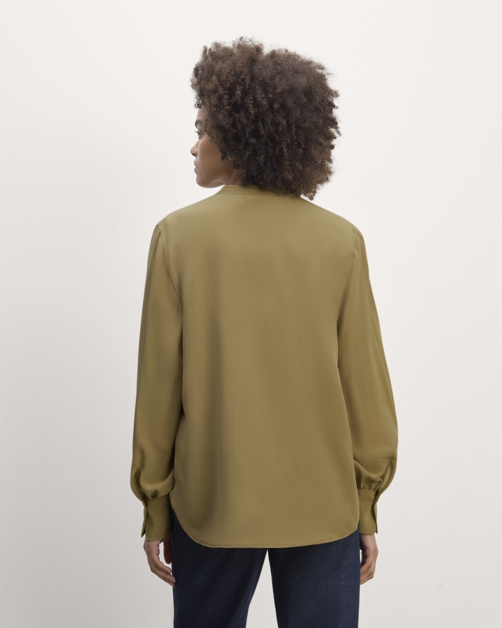 The Henley Shirt in Washable Silk | Fennel Seed