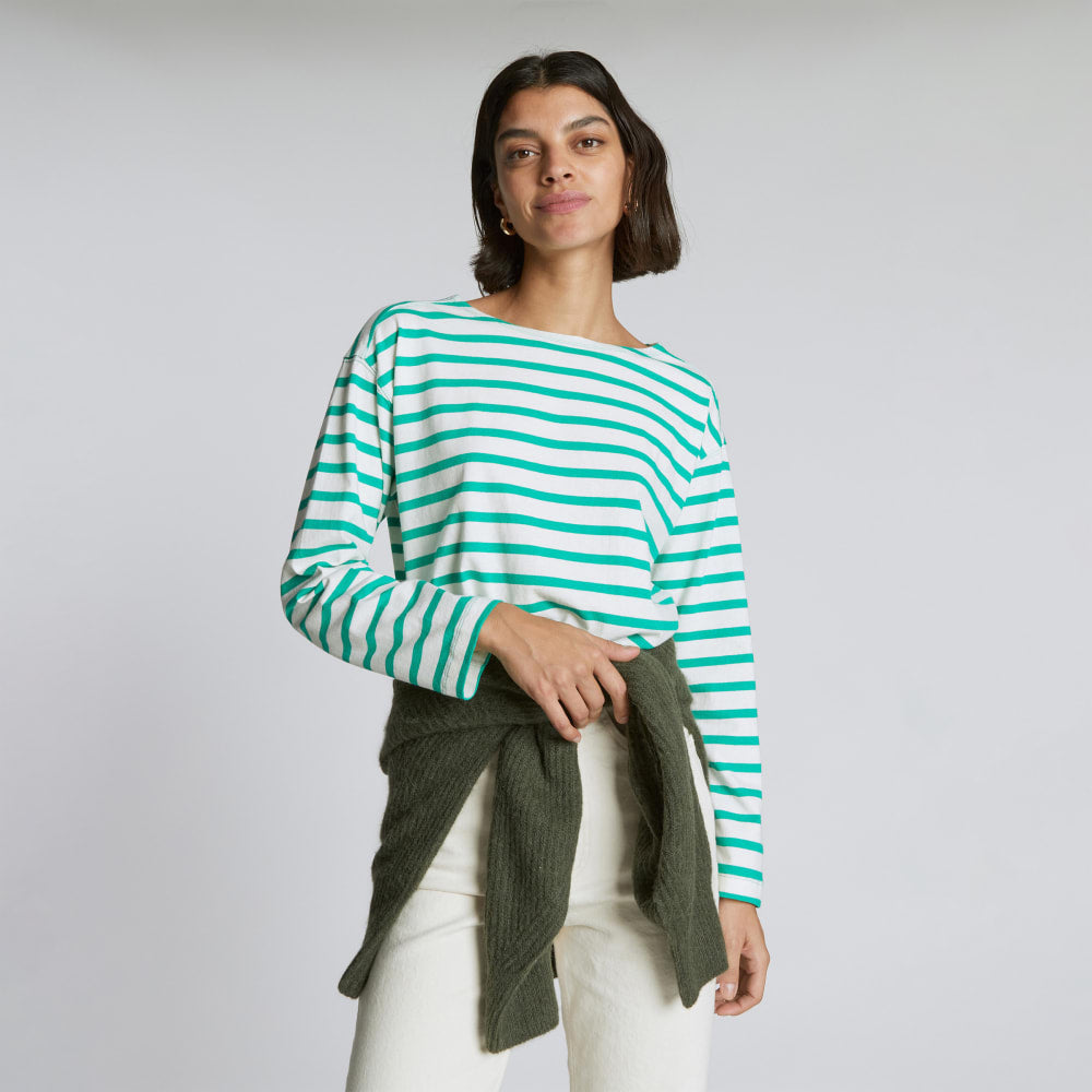 The Mariner Tee | Bright Jade / Canvas Tan