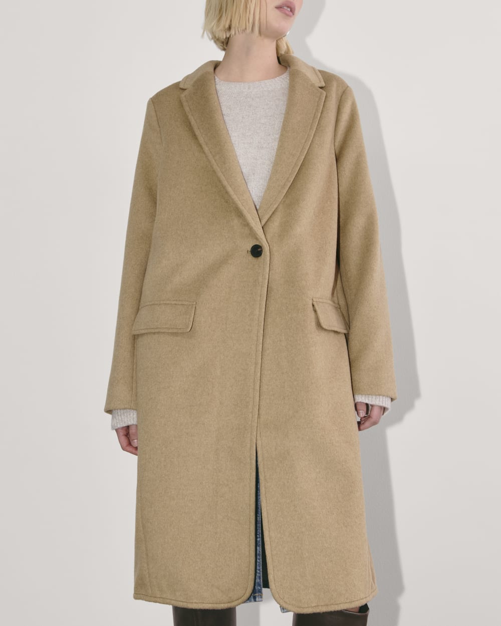 The Topcoat in Wool | Dark Heathered Camel