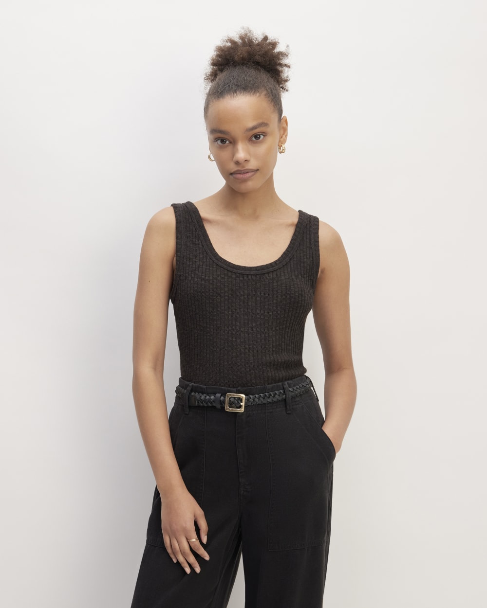 The Cozy Rib Tank | Black