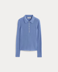 The Polo in Ultrasoft Merino | Bluebell