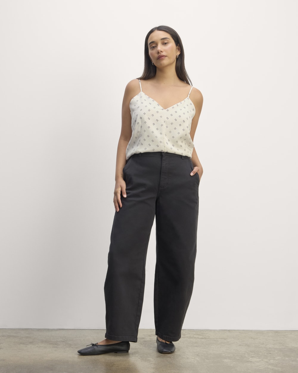 The Cami in Butterlite | Bone / Black Square Dot
