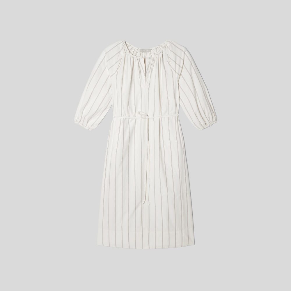 The Raglan Sleeve Poplin Dress | Black / Canvas Tan