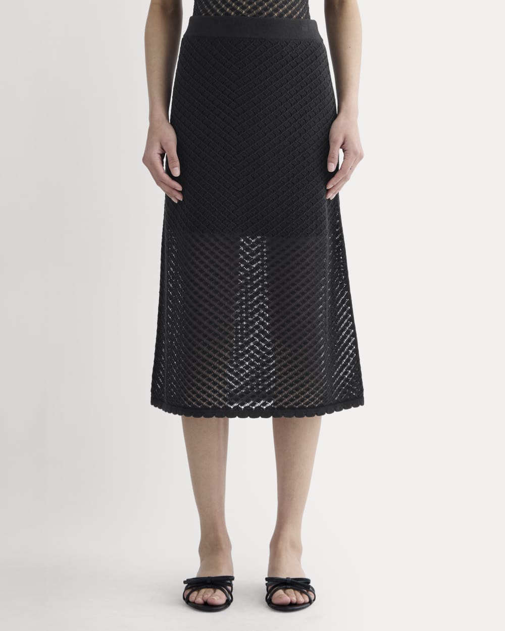 The Lace Knit Skirt | Black