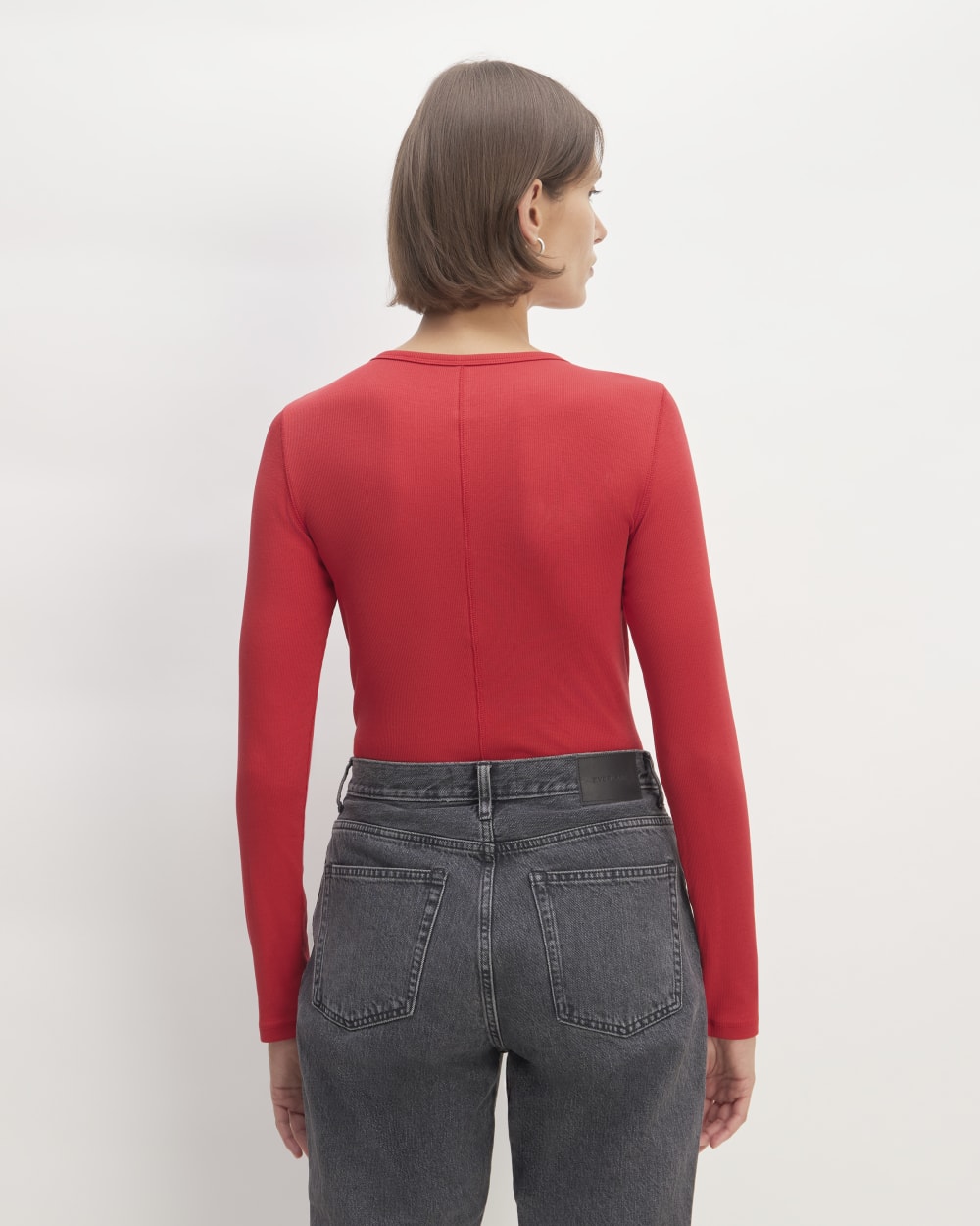 The Luxe Rib Long-Sleeve Crew | Haute Red