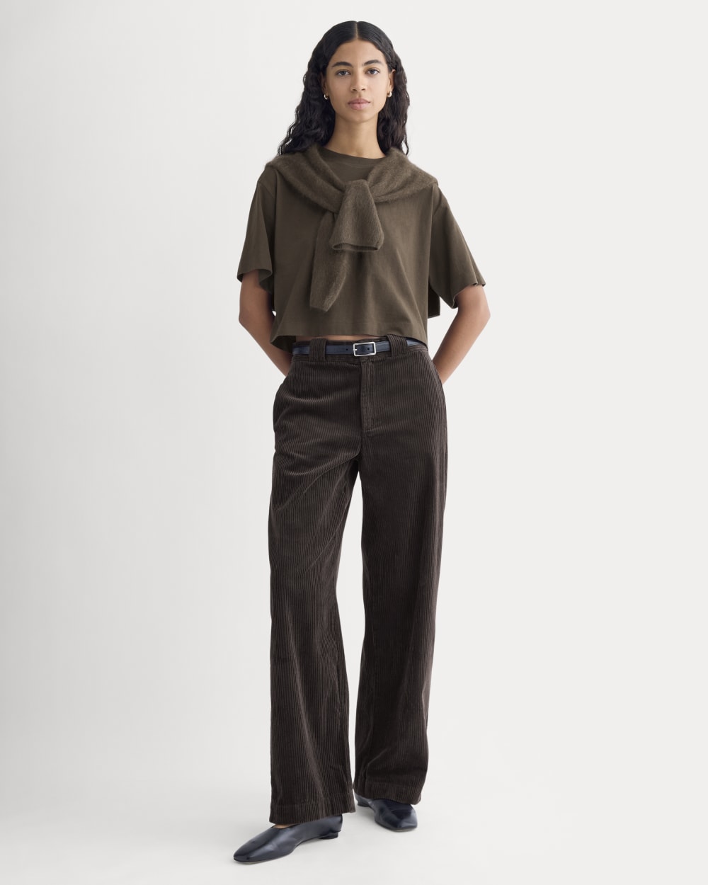 The Premium Weight Cropped Tee | Coffee Bean