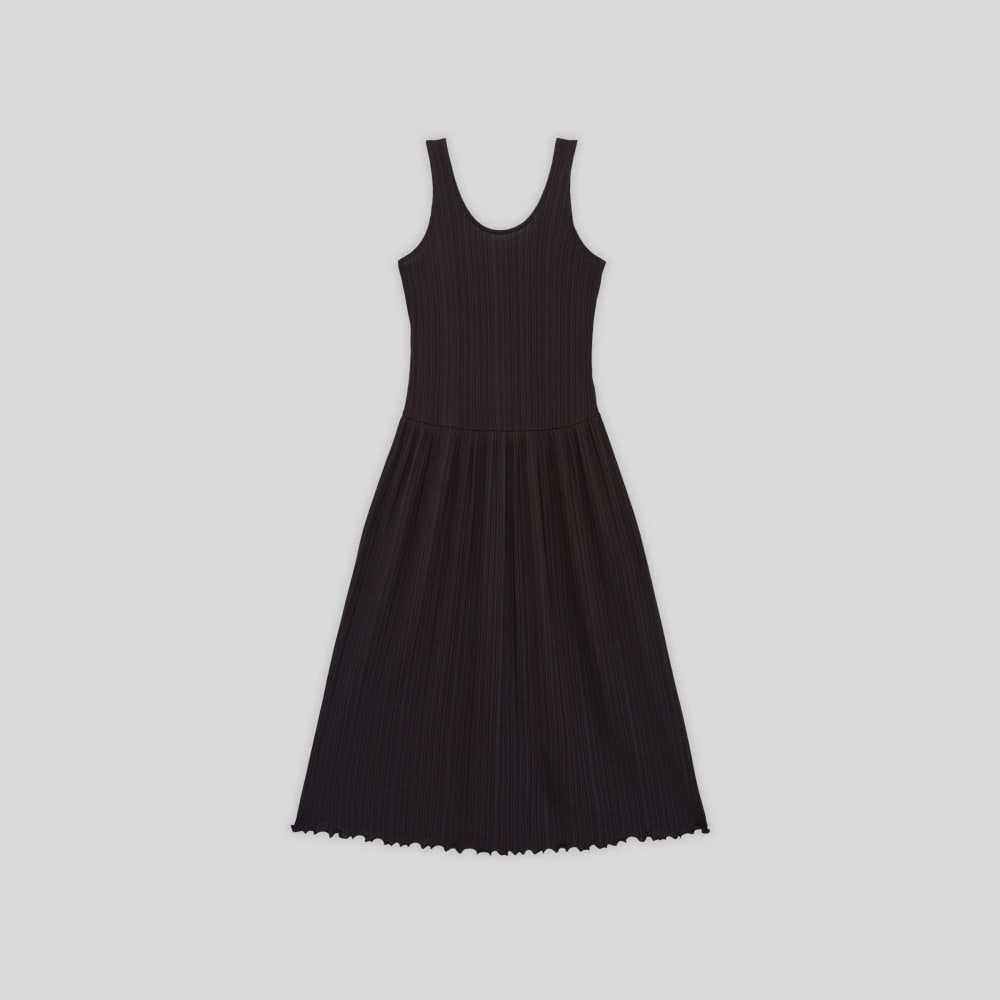 The Rib Soft Knit Scoop-Neck Dress | Black