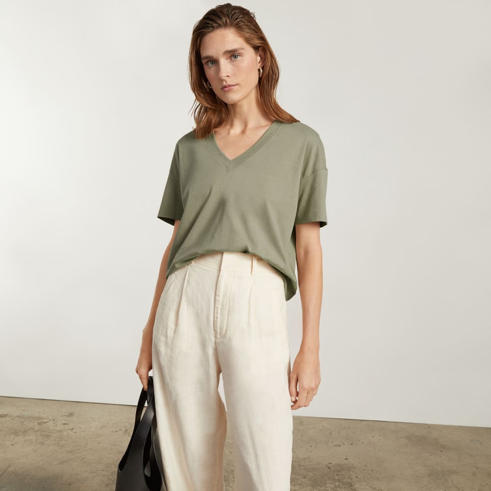 The Organic Cotton Slouchy V-Neck | Reed