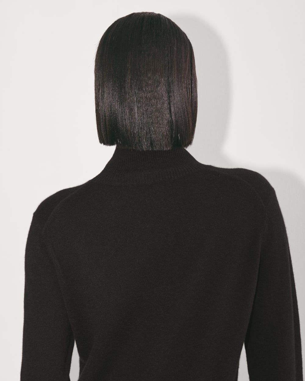 The Turtleneck Sweater Dress in Cashmere | Black