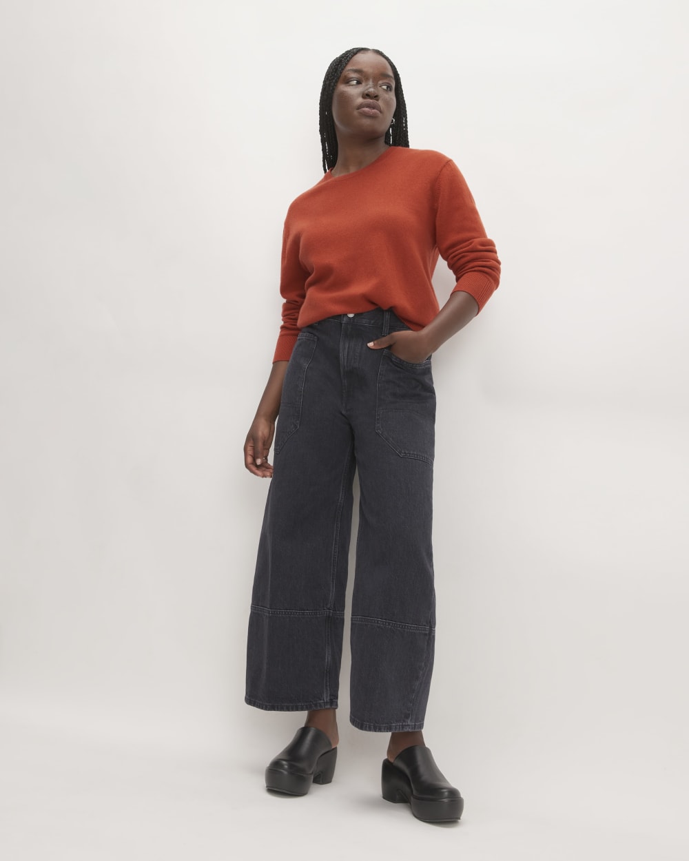 The Classic Crew in Cashmere | Rusted Red