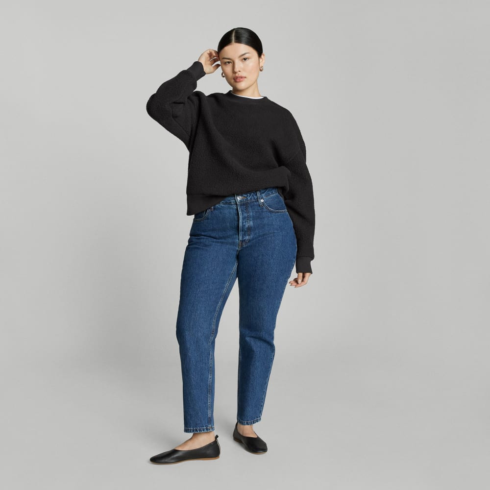 The ReNew Teddy Oversized Crew | Black