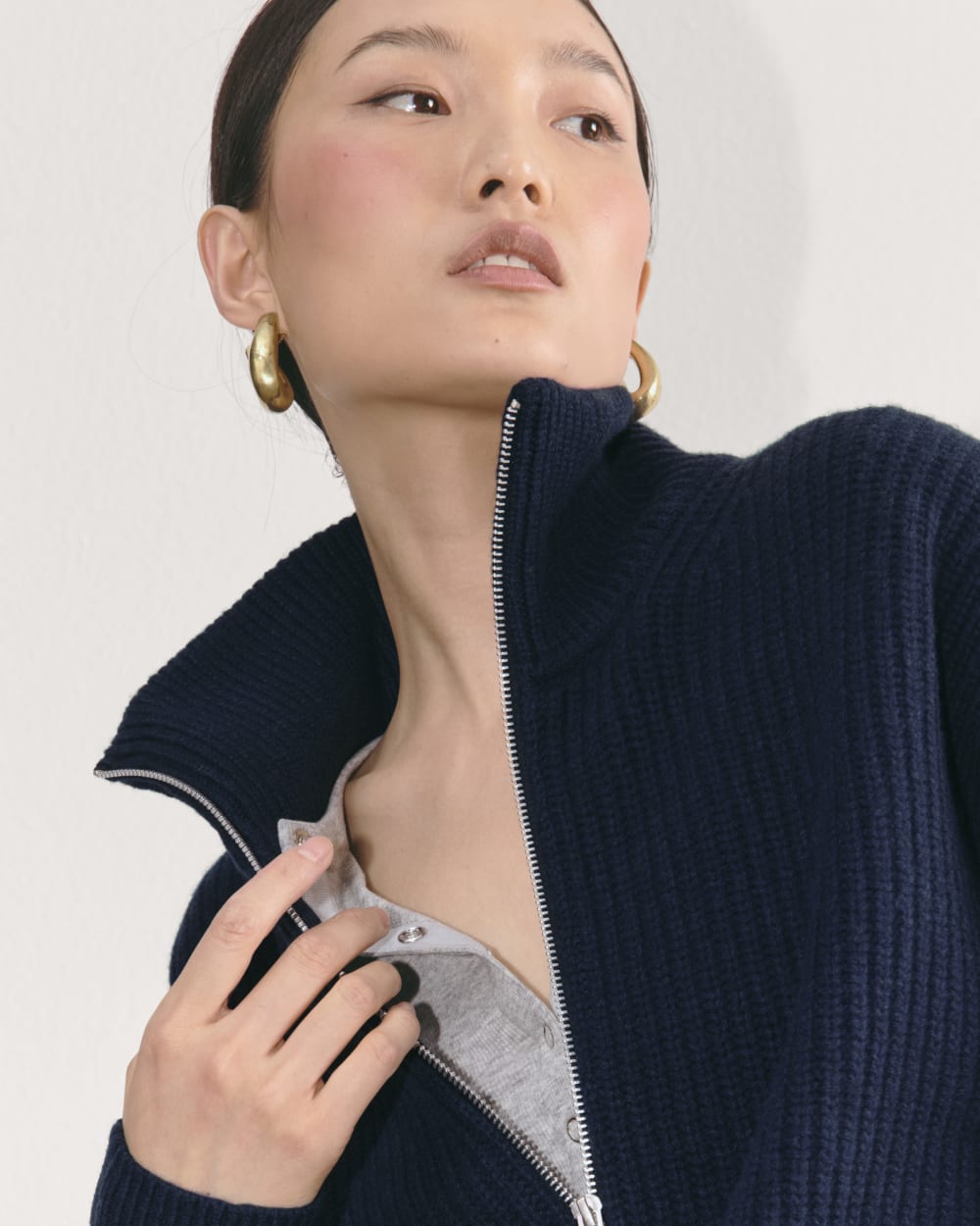 The Half-Zip Sweater in Luxe Merino | Navy