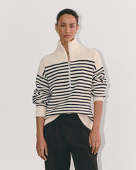 The Half-Zip in Everyday Cotton | Canvas / Navy