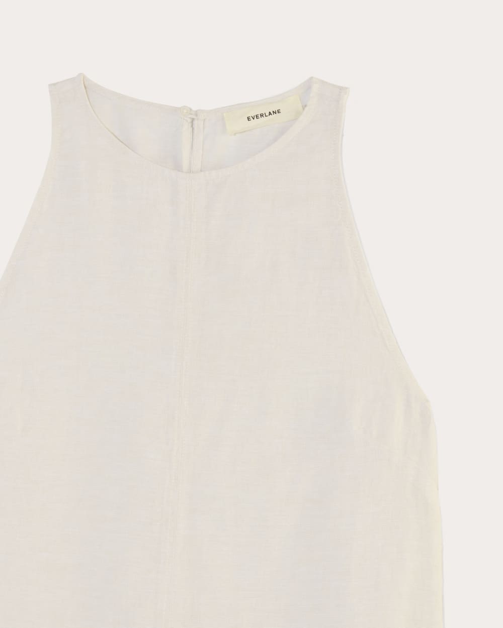 The Linen High-Neck Tank | Natural Chambray