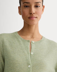The Classic Cardigan in Cashmere | Light Heathered Moss