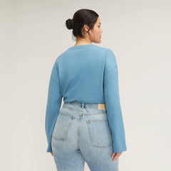 The Organic Cotton Relaxed Long Sleeve Tee | Heritage Blue