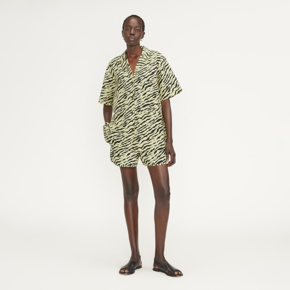 The Poplin Shirt | Pale Yellow Tiger Stripe