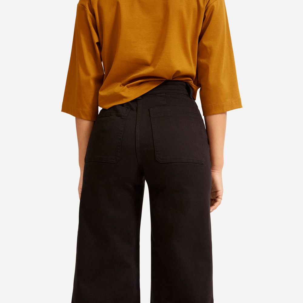 The Wide-Leg Crop Pant | Black | Short