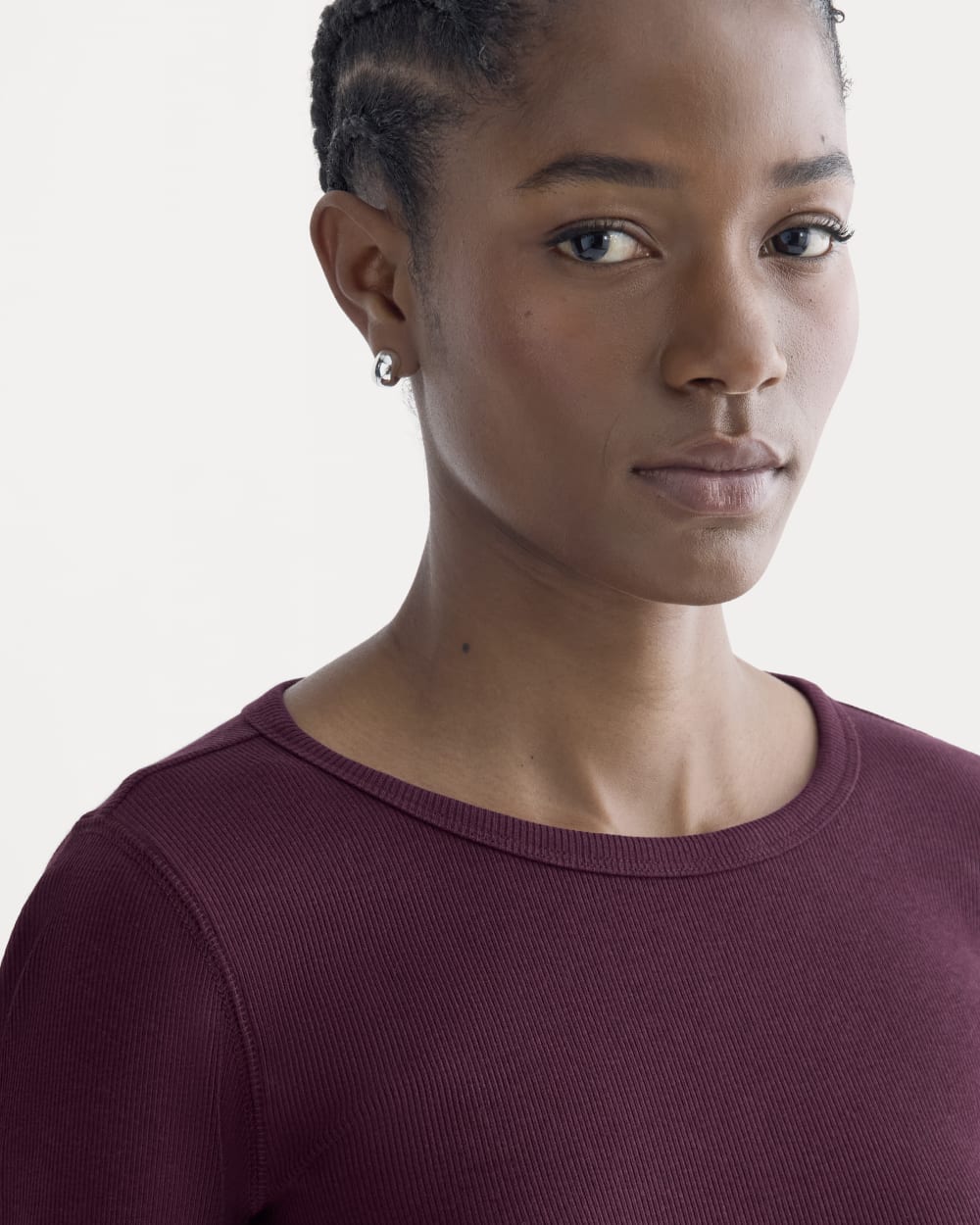 The Luxe Rib Long-Sleeve Crew | Heathered Port Royale