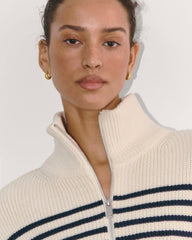The Half-Zip in Everyday Cotton | Canvas / Navy