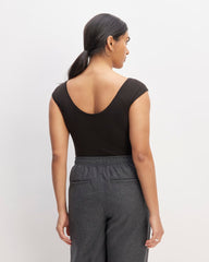 The Supima® Form Cap-Sleeve Tee | Black