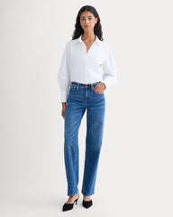 Lantern-Sleeve Shirt in Lightweight Cotton | White