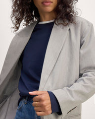 The Double-Breasted Blazer in Buttersmooth | Heather Steel