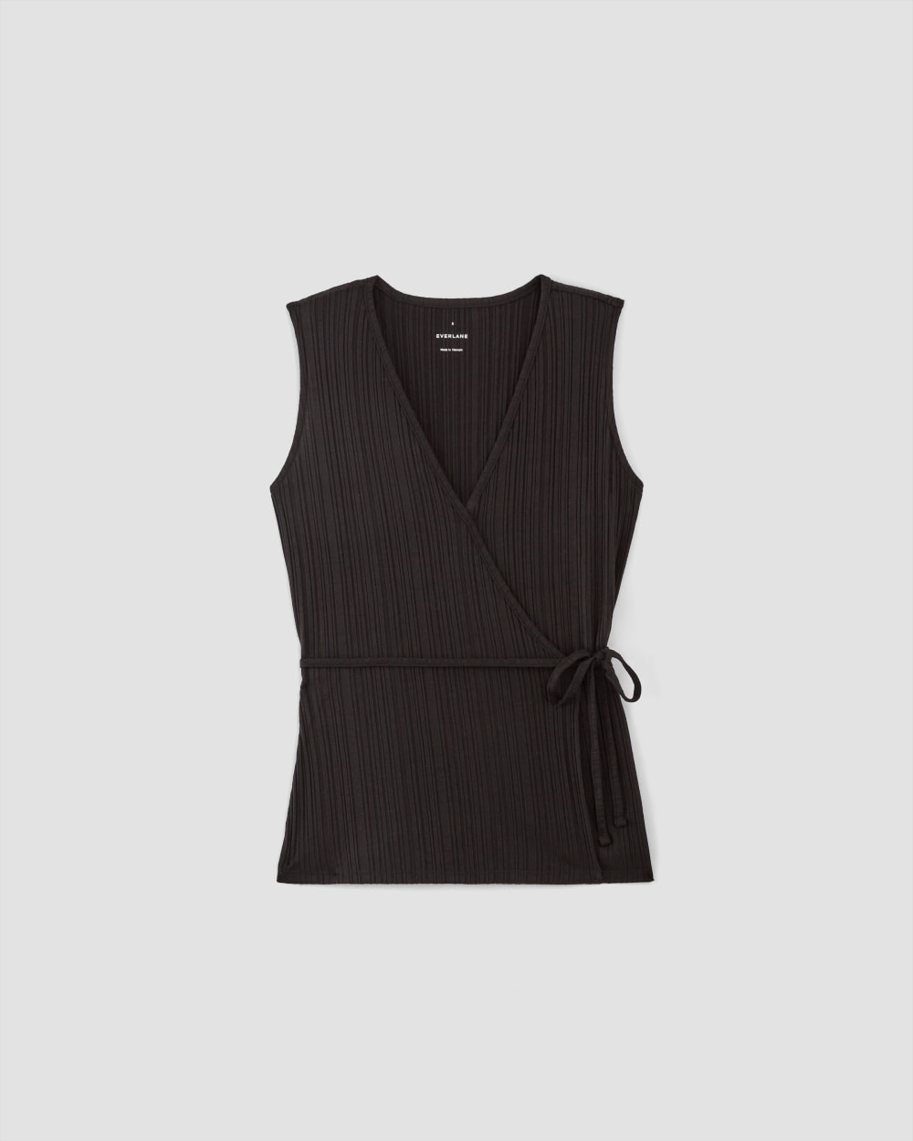 The Rib Wrap Top | Black