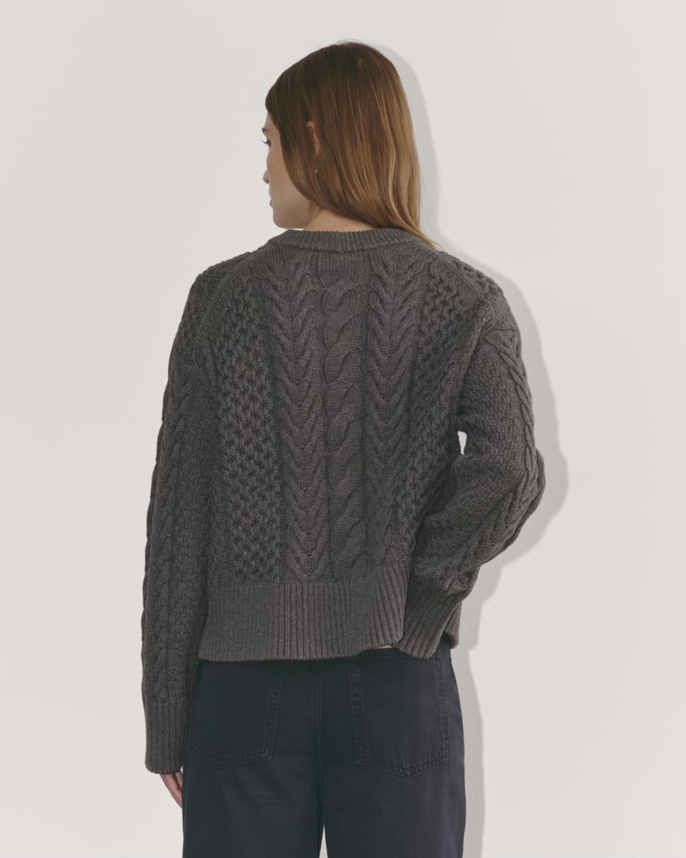 The Cable Sweater in Everyday Cotton | Heathered Charcoal