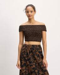The Gauze Smock Top | Black / Cocoa Small Floral