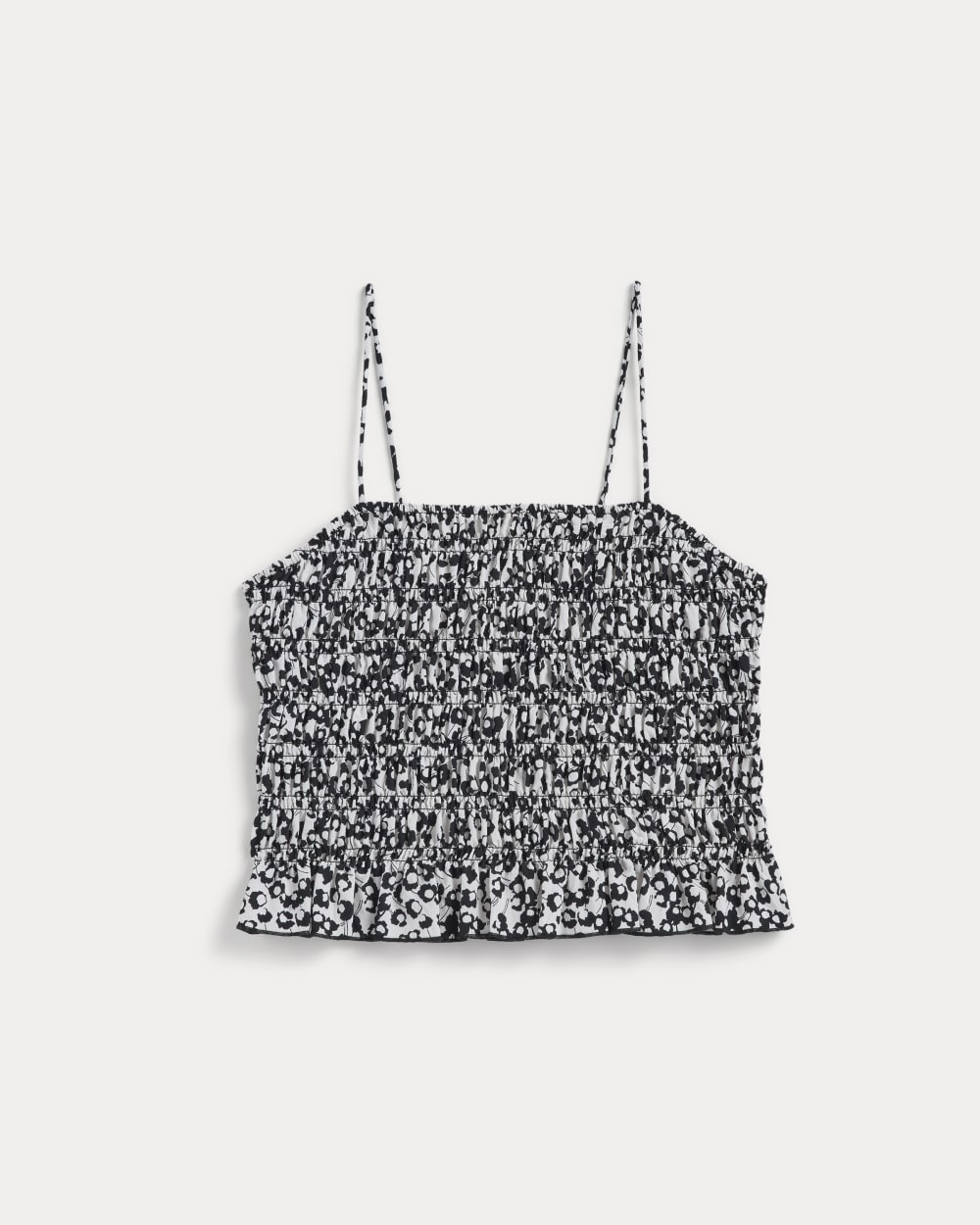 The Smocked Tank | Bone / Black Floral