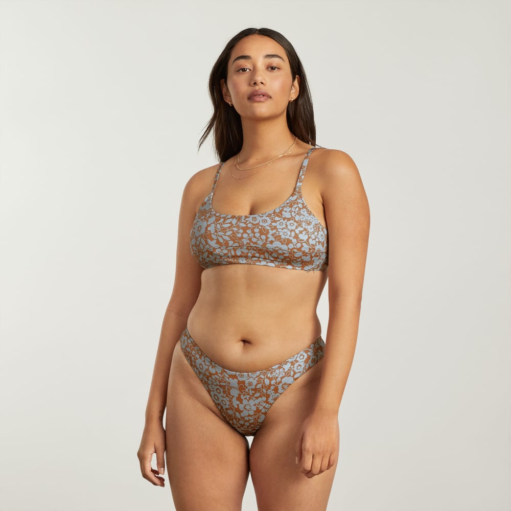 The Scoop-Neck Bikini Top | Honey Floral