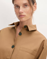 The Structured Cotton Cropped Shirt | Toasted Coconut