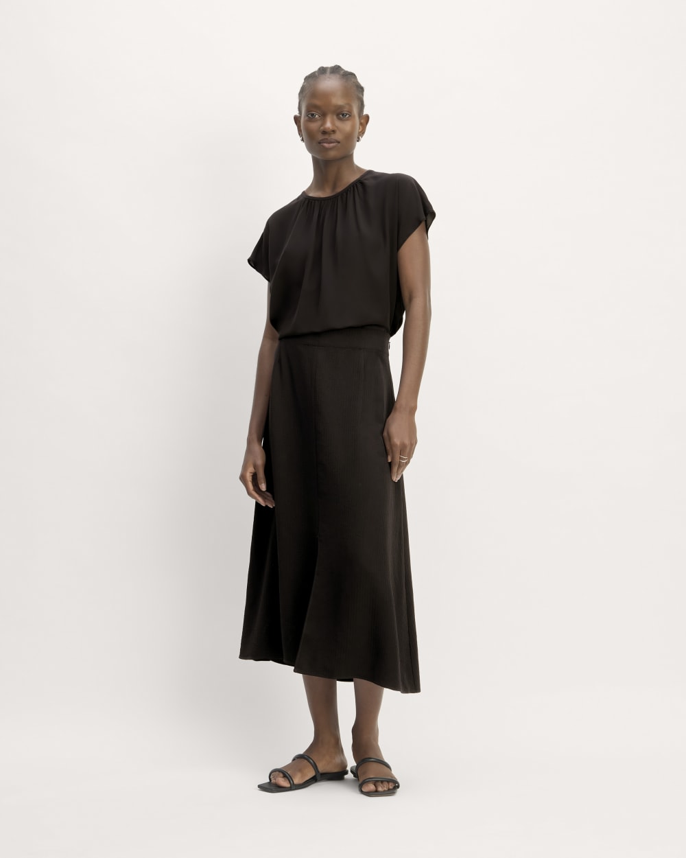 The Gathered Neck Top | Black