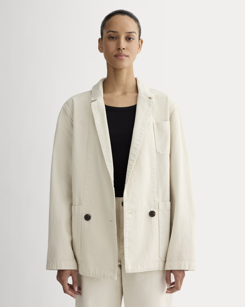 The Denim Chore Blazer | Garment-Dyed Sand