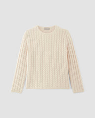 The Cotton Merino Cable Crew | Canvas