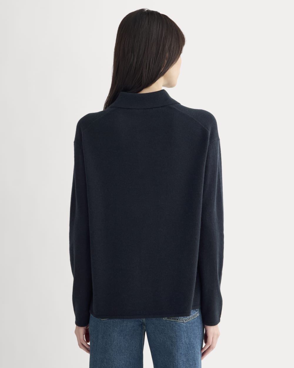 Cashmere Button-Up Shirt | Navy