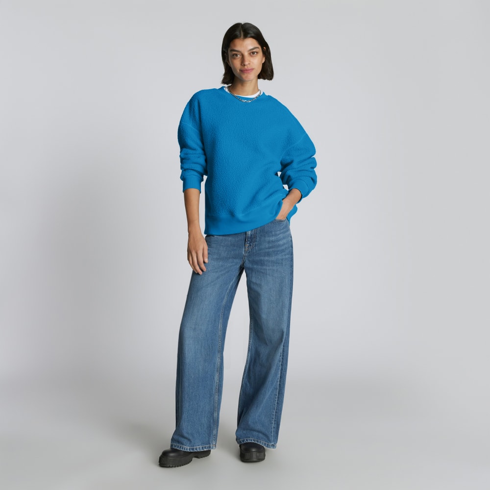 The ReNew Teddy Oversized Crew | Horizon Blue