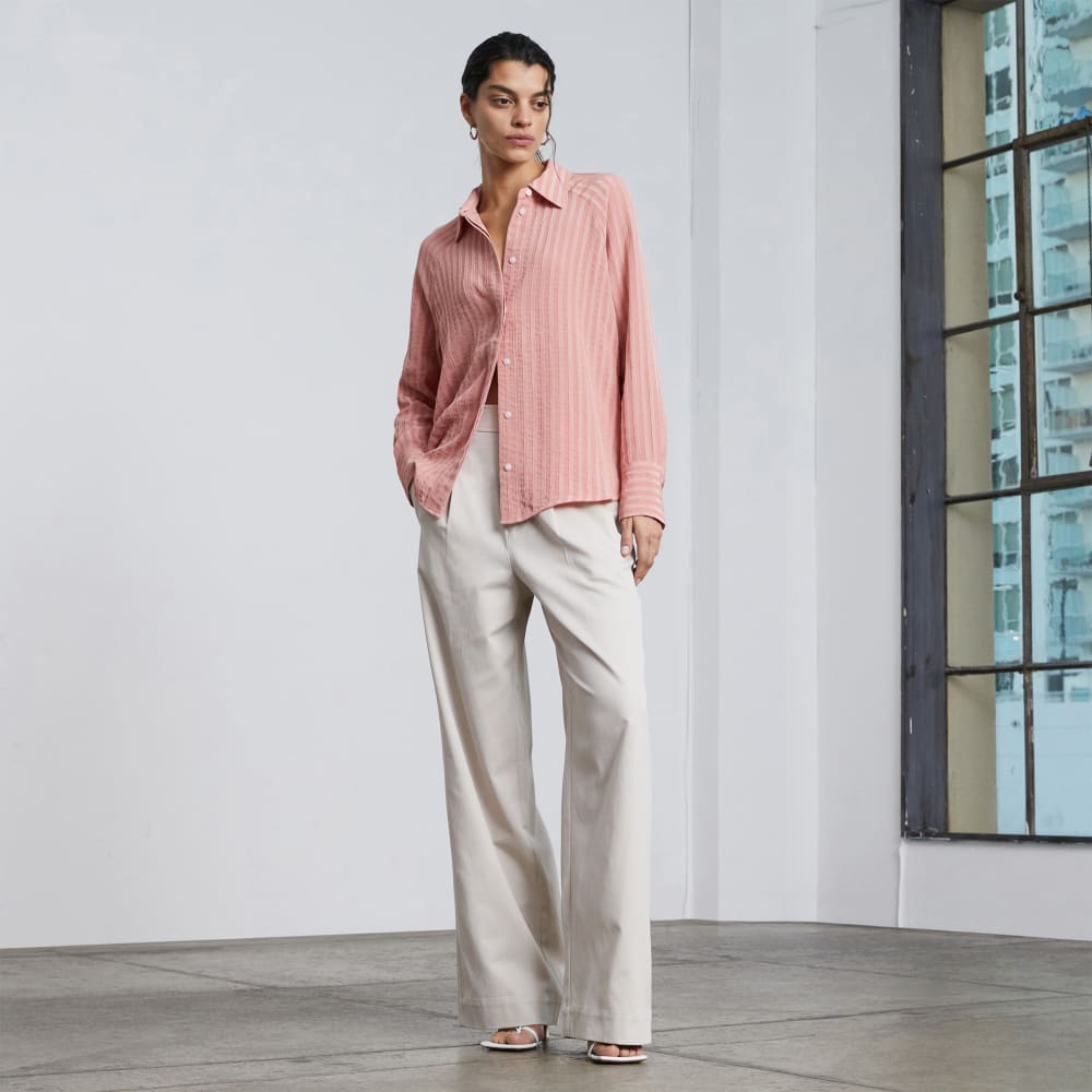 The City Stripe Shirt | Light Rose