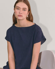 The Crinkle Top | Navy